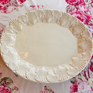 Large Seashell Platter by Elios for Pottery Barn White Made in Italy 16 X 20